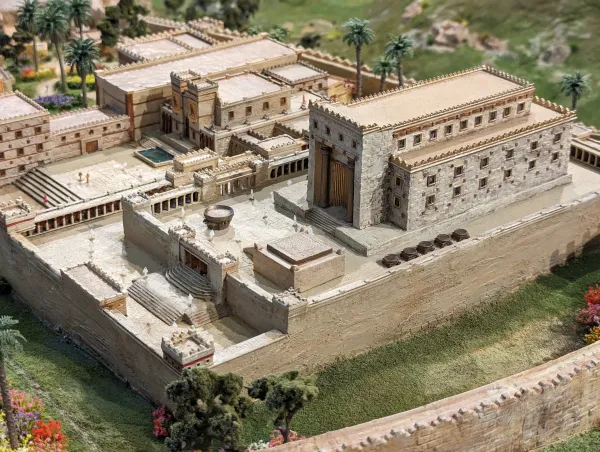 A scale model of Solomon's First Temple in ancient Jerusalem