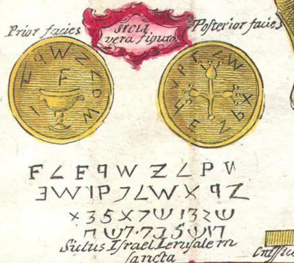 A collection of ancient coins from the Second Temple period