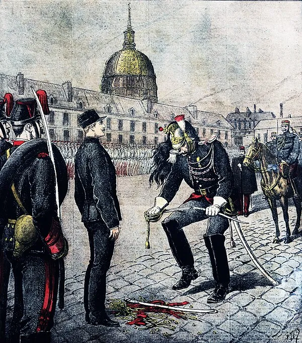 Illustration of the degradation of Captain Alfred Dreyfus in Paris, 1895 — a pivotal moment in the history of antisemitism