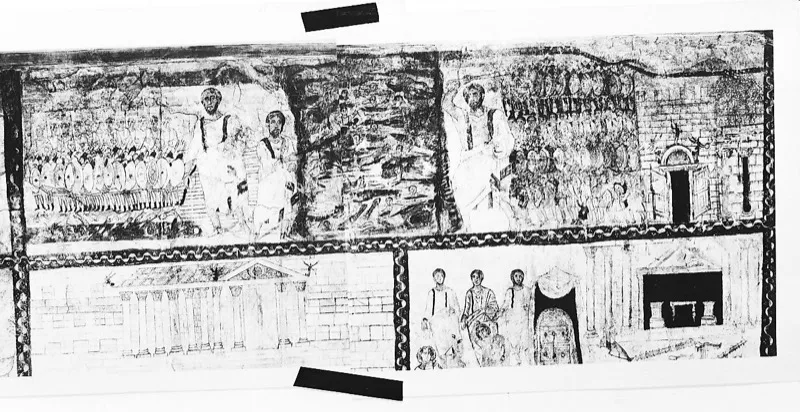 Artistic depiction of the Israelites crossing the Red Sea during the Exodus from Egypt