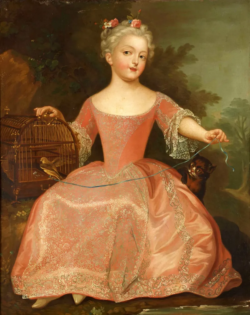 Illustration of a European salon gathering in the Enlightenment era