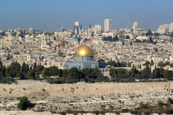 The Dome of the Rock on the Temple Mount in Jerusalem, one of the holiest sites for three faiths
