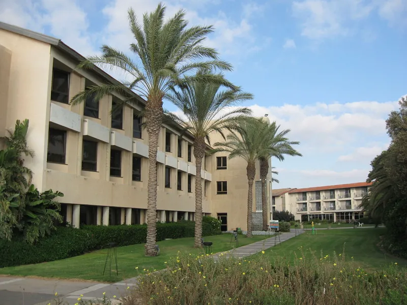 Agricultural fields and buildings of a kibbutz in Israel's Jezreel Valley