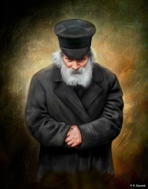 A person reflecting thoughtfully before speaking, representing the Jewish ethic of careful speech