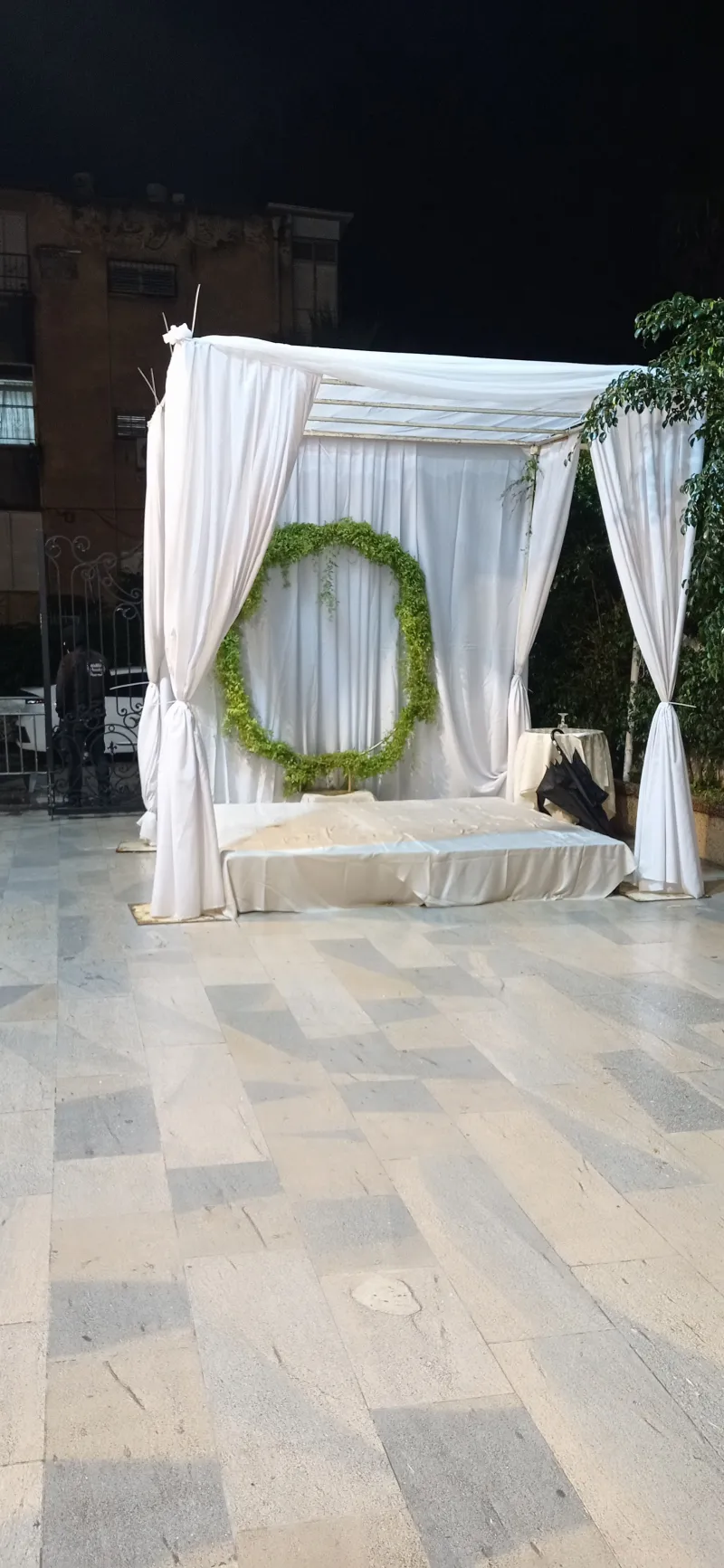 A Jewish wedding ceremony under the chuppah (wedding canopy)
