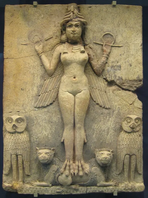 Medieval artistic depiction of Lilith as a winged figure