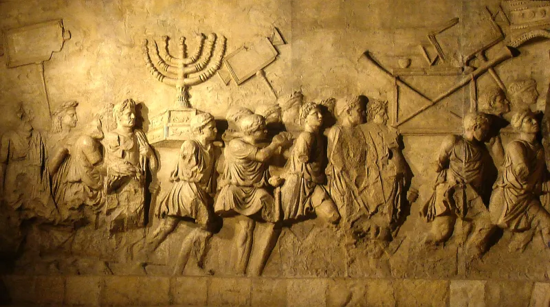 Relief of the Temple menorah from the Arch of Titus in Rome