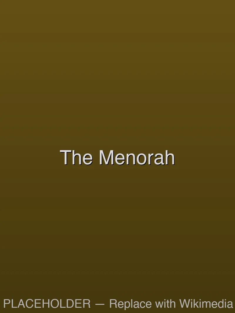 A golden seven-branched menorah, the ancient symbol of Judaism and the Temple in Jerusalem