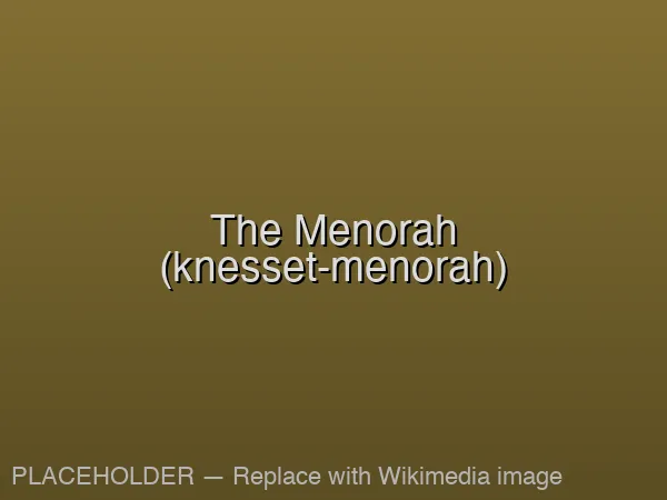 The Knesset Menorah in Jerusalem, a large bronze seven-branched candelabrum sculpted by Benno Elkan