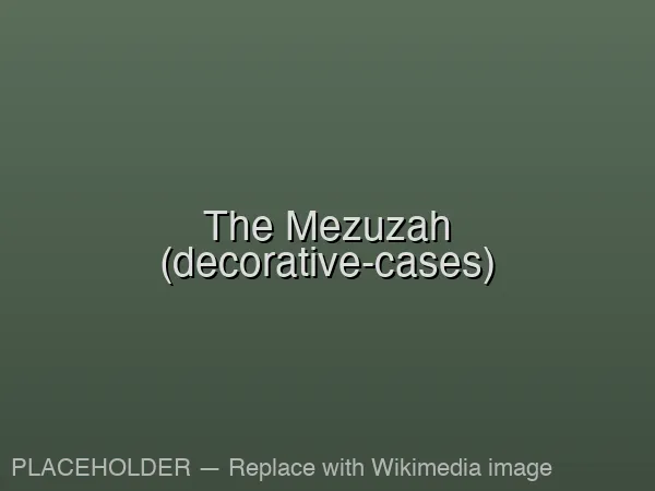 A collection of decorative mezuzah cases in various artistic styles — ceramic, metal, wood, and glass