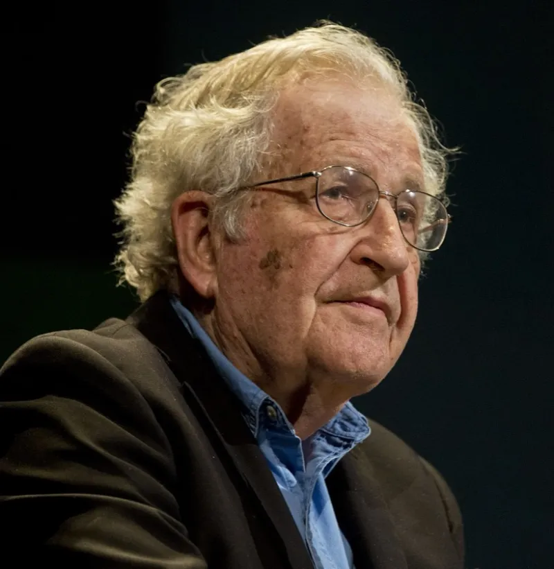 Noam Chomsky speaking at a lecture