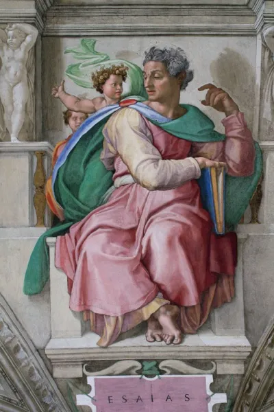 Detail of Prophet Isaiah from the Sistine Chapel ceiling by Michelangelo