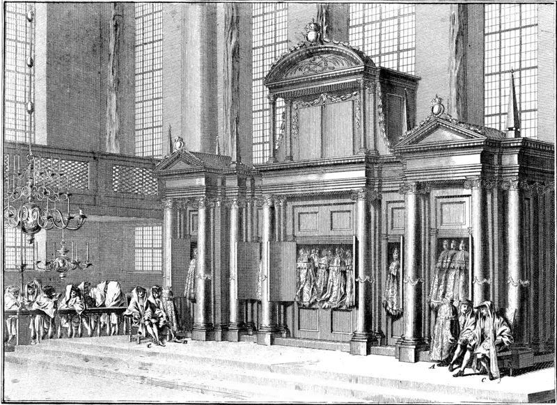 Jewish community gathering for prayers during the autumn holiday season