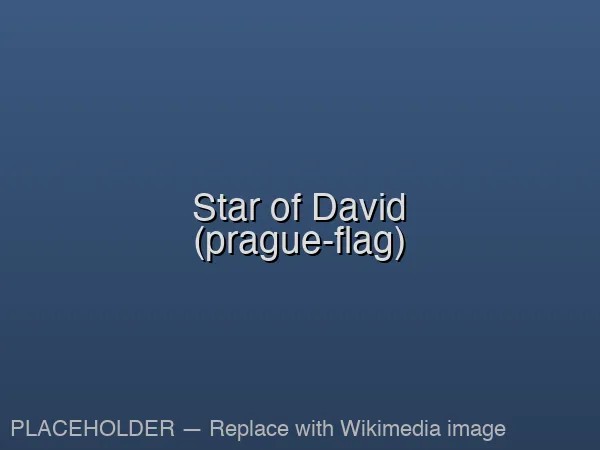 The flag of the Jewish community of Prague featuring the Star of David, one of the earliest official Jewish uses of the symbol