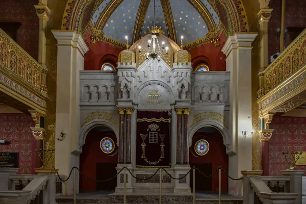 The Aron Kodesh (Torah ark) in a synagogue, housing the Torah scrolls