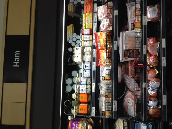A selection of kosher and non-kosher foods displayed side by side for comparison