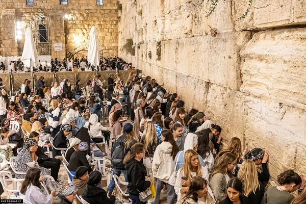 The Western Wall plaza in Jerusalem showing the prayer sections